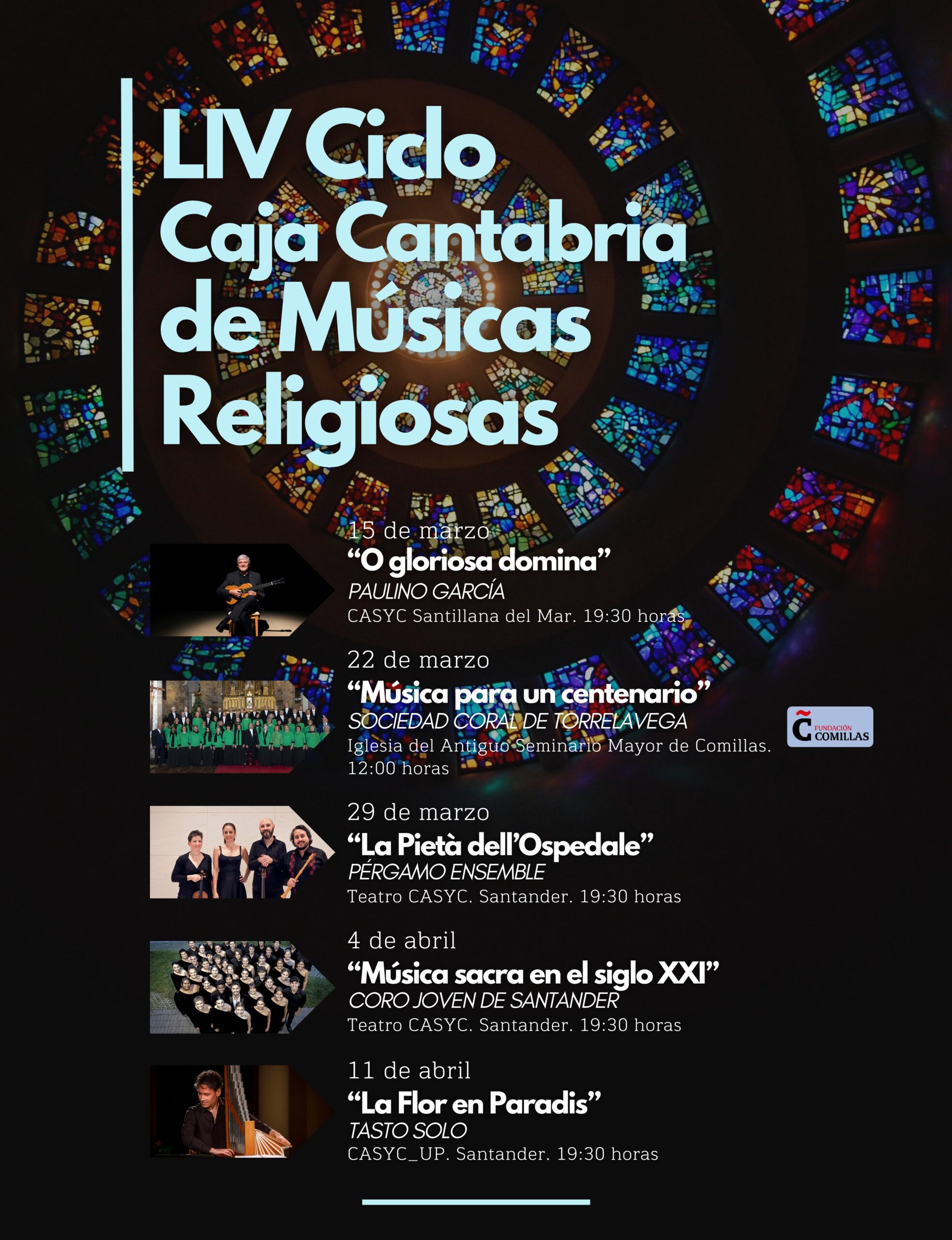 Cartel del LIV Ciclo Caja Cantabria de Músicas Religiosas